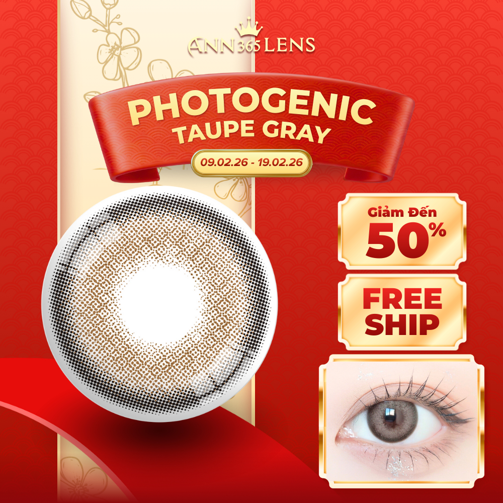 [1 Chiếc Lens] Kính áp tròng ANN LENS 1 ngày Photogenic - Lens cận khóa ẩm màu nâu xám độ cận 0-8