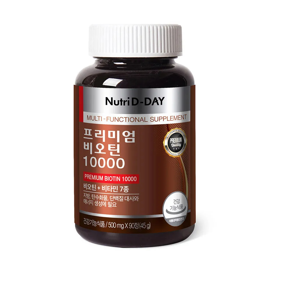 (Hàng nhập khẩu) Viên uống Nutri D-Day Premium Biotin 10000 làm đẹp tóc - Hộp 90 viên