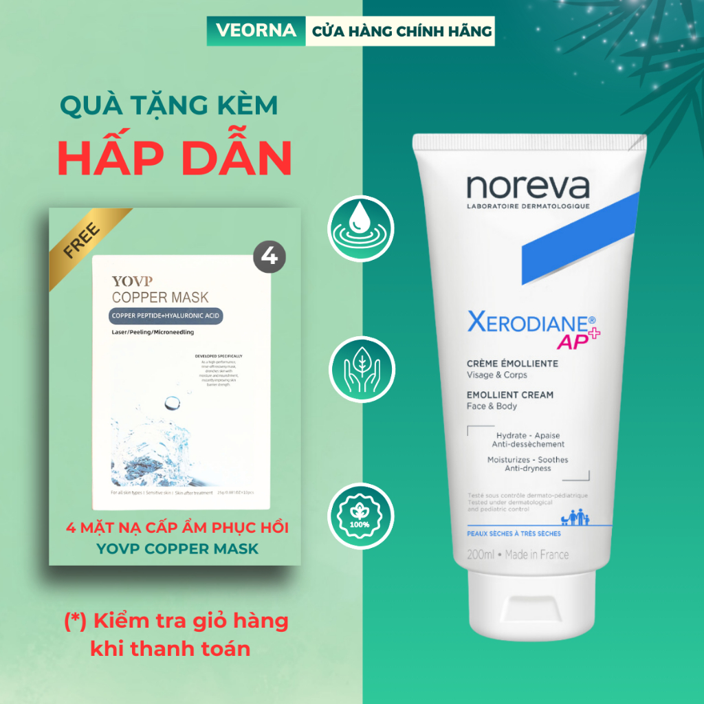 Kem Dưỡng Ẩm Làm Dịu Và Giảm Ngứa Chuyên Sâu Noreva Xerodiane AP+ Emollient Cream