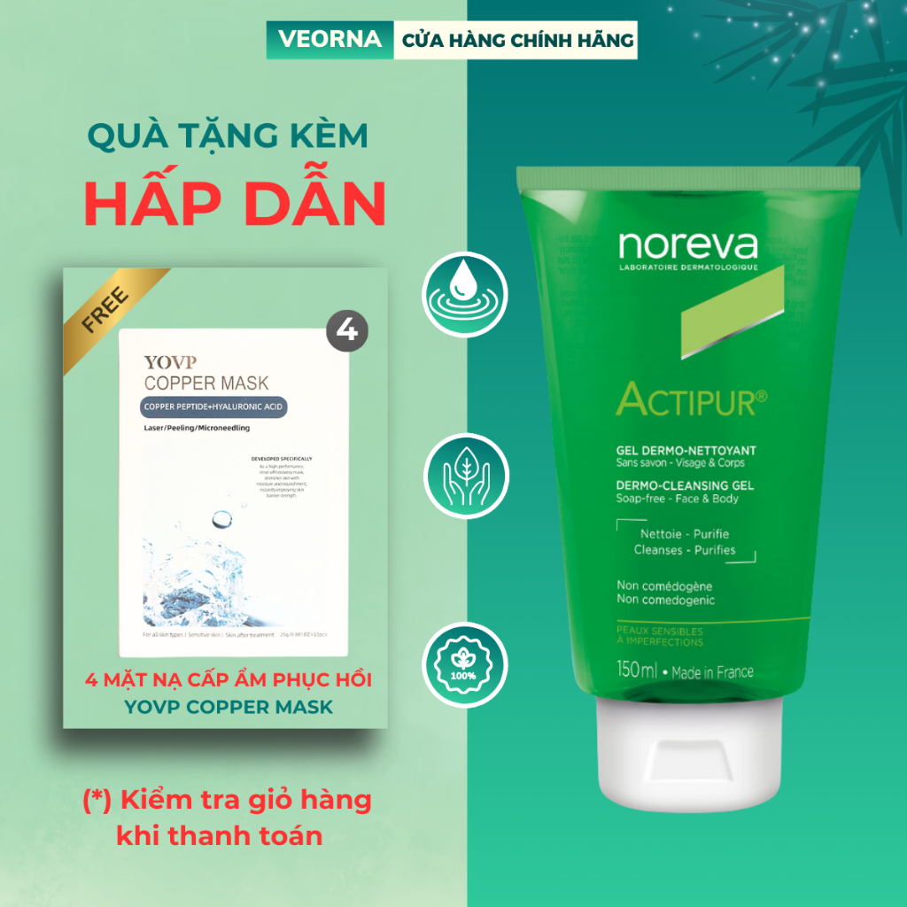 Sữa Rửa Mặt Cho Da Dầu Mụn Noreva Actipur Dermo Cleansing Gel