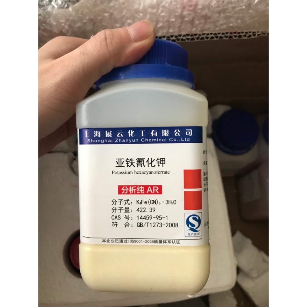 K4Fe(CN)6 Kali ferrocyanid Potassium ferrocyanide lọ 500g làm tinh thể HCPTN