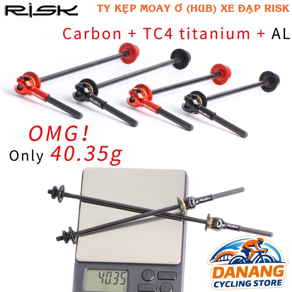 Cặp Ty Kẹp Moay Ơ Hub Xe Đạp Carbon RISK – Trục Kẹp Bánh Nhanh