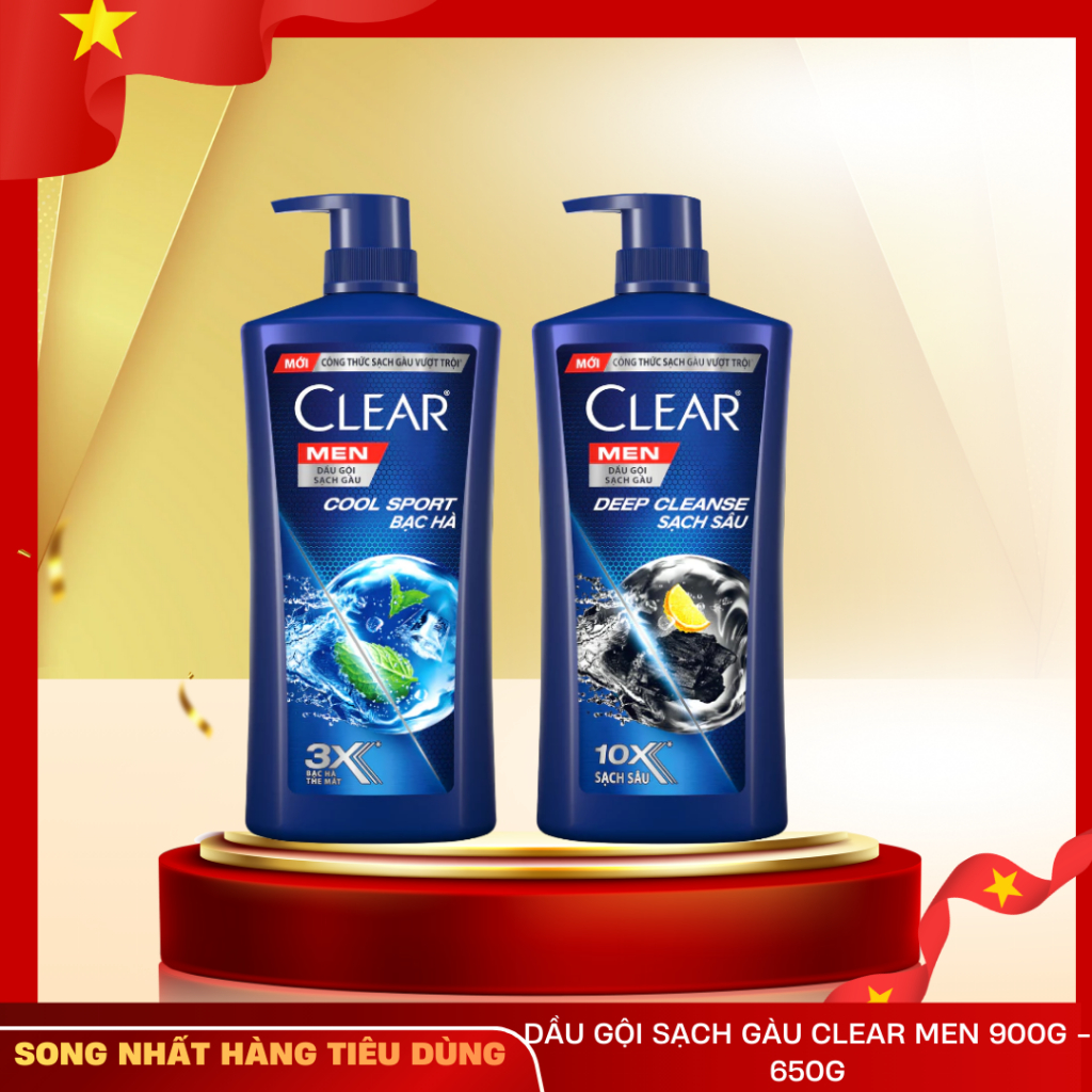 DẦU GỘI SẠCH GÀU CLEAR MEN 900g - 650G