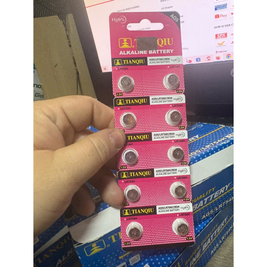 Pin AG0/LR521, AG5/LR754, AG8/391/LR1121, AG11/LR721W/CX58/362A - Vỉ 10 viên , pin Panasonic CR1220 