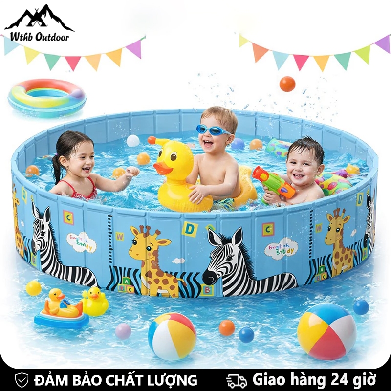 WTHB Outdoor hồ bơi cho bé, Bể bơi, Chất liệu PVC chống mài mòn, Có thể gấp gọn, Dung tích lớn, Tiện