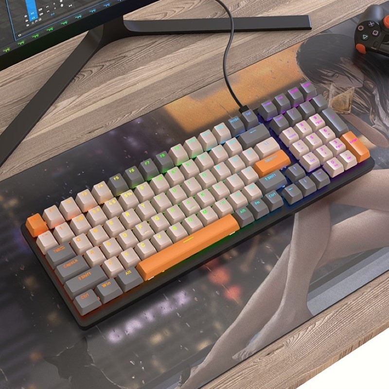 Bàn Phím Cơ Gaming K3 100 Phím – Hotswap, Red Switch Êm Chống Ồn, LED Rainbow, Cáp Type-C Rời