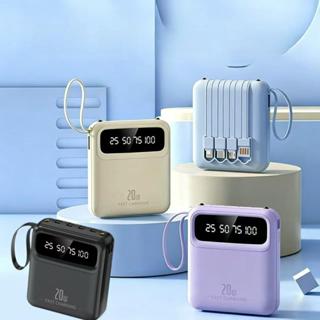 DX299 Portable Charge Pou 20000 mAh 25W Pin dự phòng sạc nhanh tích hợp 4 cáp cho IOS, Loại và Micro