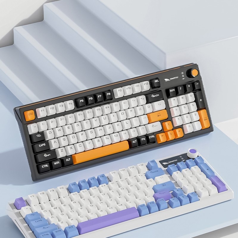 Bàn Phím Cơ Không Dây MK95 95 Phím – Bluetooth 5.0/USB/Cáp, Blue Switch, Hotswap, Núm Âm Lượng, Sạc 