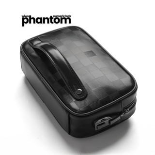 Túi Da Du Lịch Cầm Tay Nhỏ Gọn Wiwu Phantom Numeric Clutch Bag Chống Trộm Chống Nước Đựng Phụ Kiện