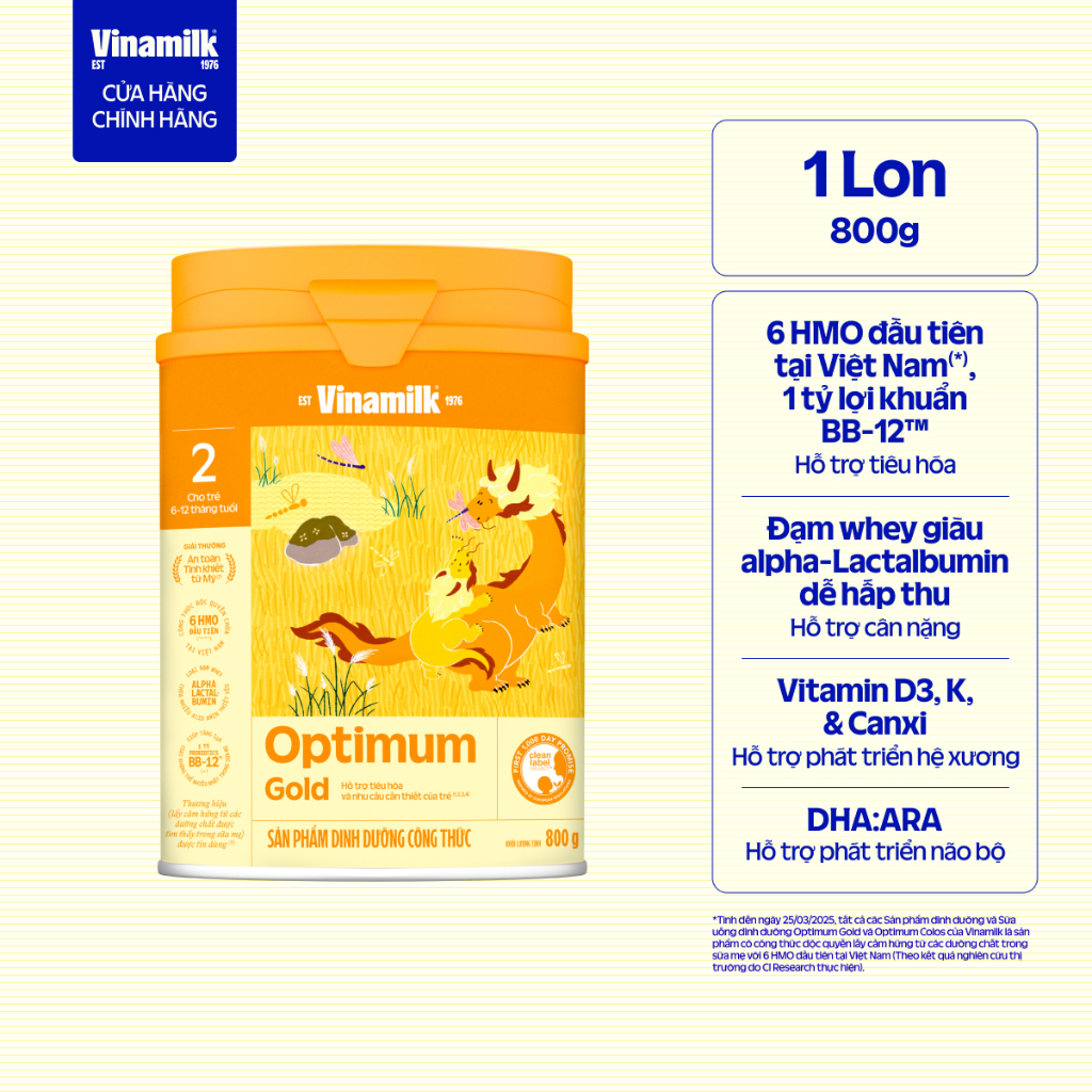 Sữa bột Optimum Gold 2 - Hộp thiếc 800g