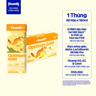 Thùng 48 hộp sữa bột pha sẵn Vinamilk Optimum Gold 180ml