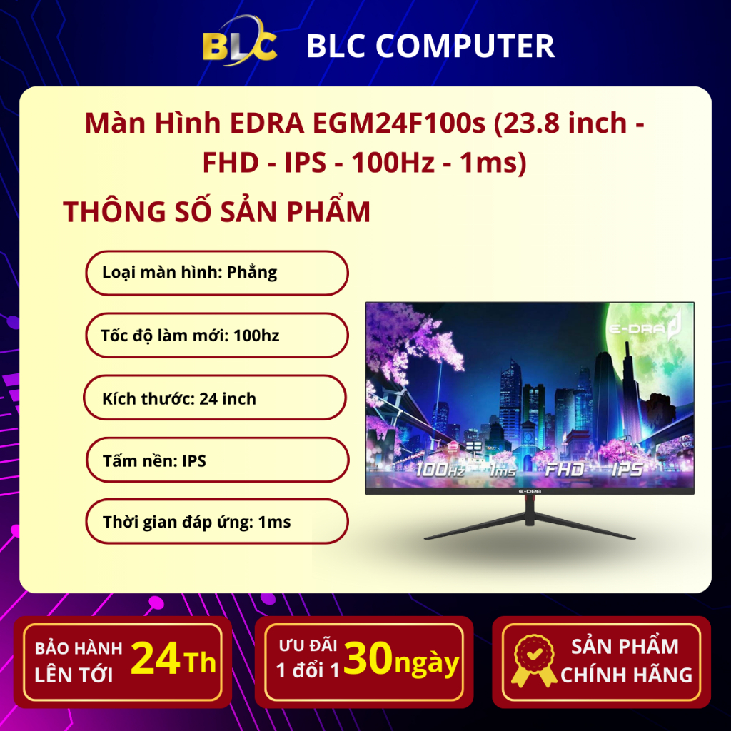 Màn Hình EDRA EGM24F100s (23.8 inch - FHD - IPS - 100Hz - 1ms)