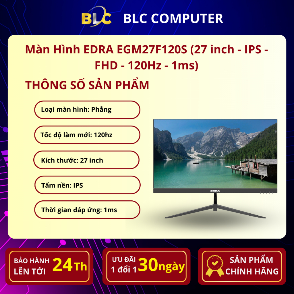 Màn Hình EDRA EGM27F120S (27 inch - IPS - FHD - 120Hz - 1ms)