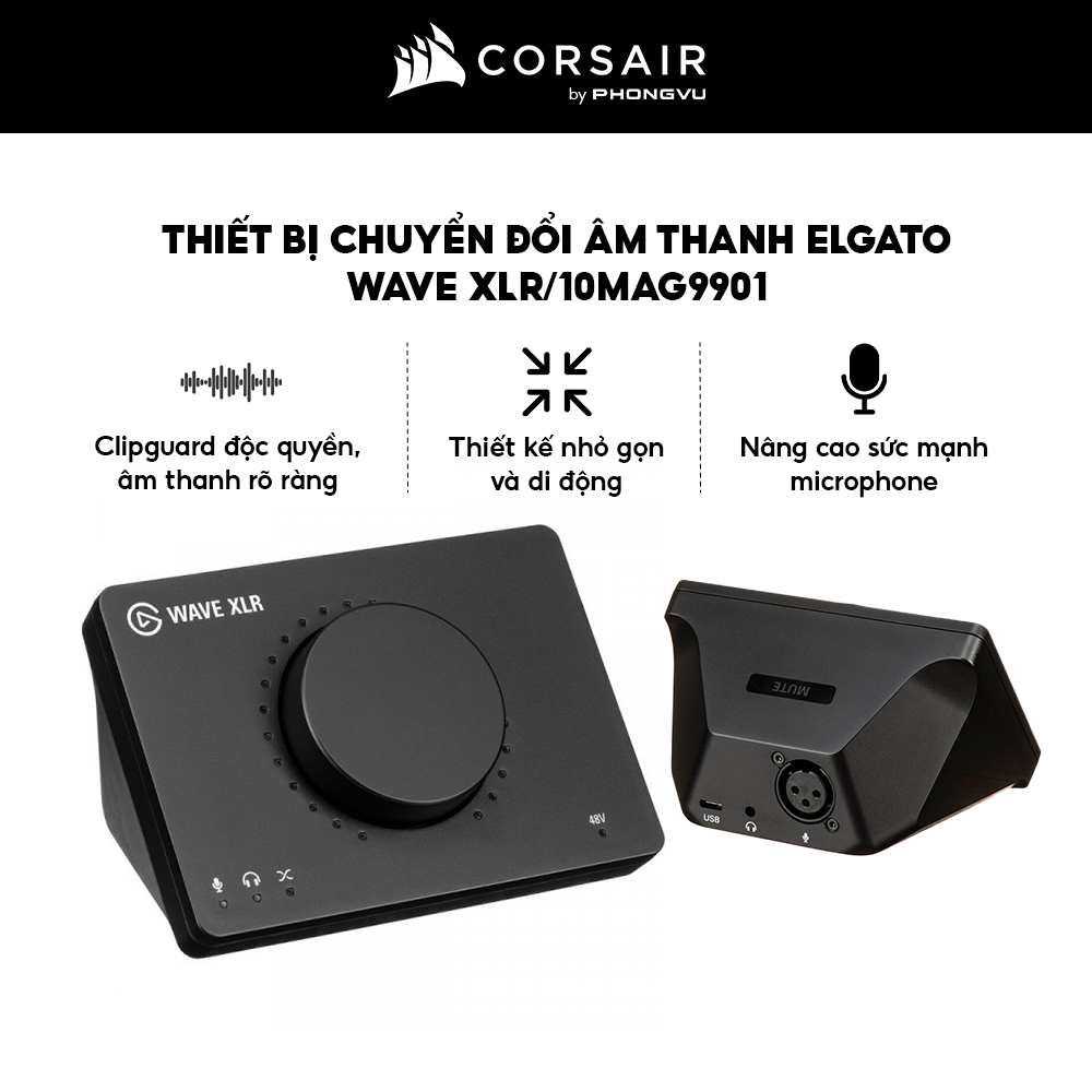 Thiết Bị Chuyển Đổi Âm Thanh Elgato Wave XLR 10MAG9901 - USB Type-C, Jack 3.5mm - Bảo Hành 24 Tháng