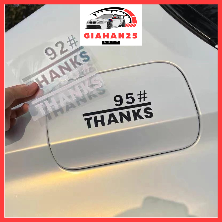 Tem Dán Trang Trí Nắp Xăng A95 Dành Cho Xe Hơi, Decal Dán Nhiều Mẫu GHYX25