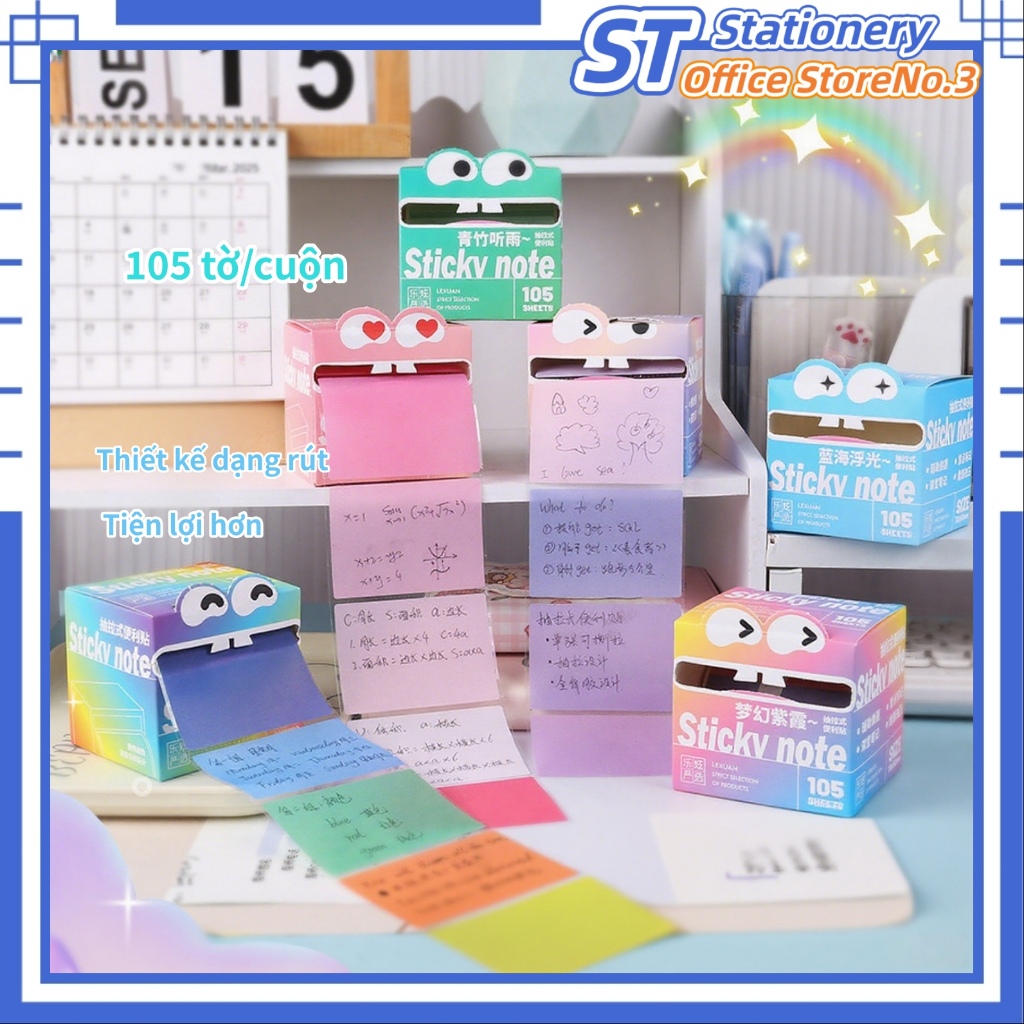 Giấy note ombre sáng tạo Giấy note rút Giấy nhớ dán Nhãn dán ghi nhớ Nhãn dán trang trí nhật ký Dụng cụ học tập,Quà Tết