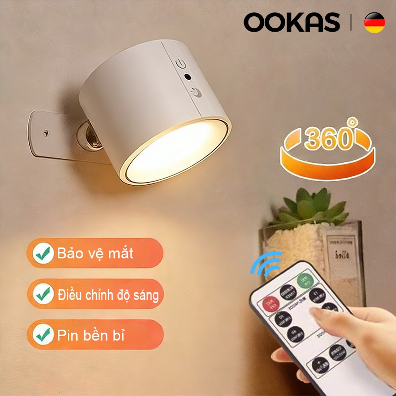 OOKAS Đèn Ngủ Không Dây Từ Tính, bóng đèn đầu giường, Đèn Ngủ Trang Trí