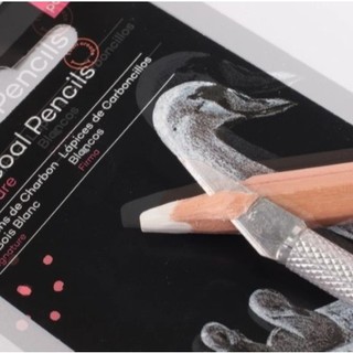 Bút chì trắng Mont Marte White Charcoal - set 3 chiếc / lẻ 1 chiếc