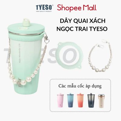 Dây quai xách ngọc trai phụ kiện trang trí thời trang xinh xắn cho cốc giữ nhiệt hiệu tyeso 8112