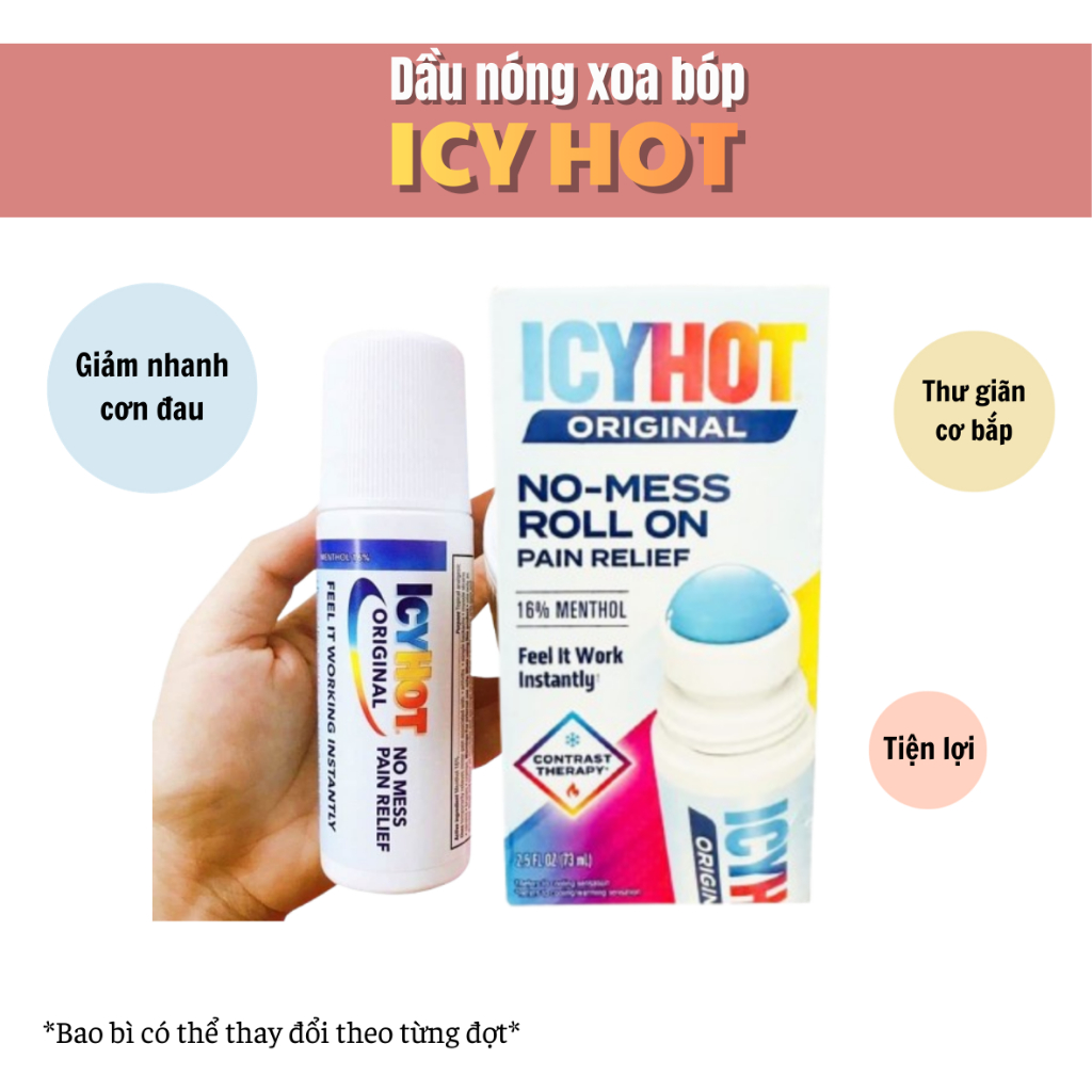 Dầu Lăn Icy Hot Original 89ml – Giảm Đau Cơ, Đau Lưng, Vai Gáy – Tony US Mart