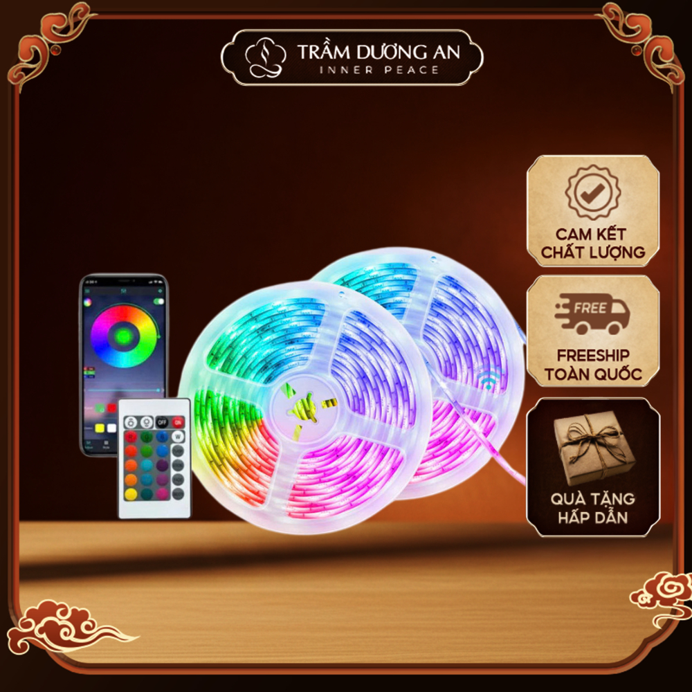 Dây LED RGB 16 Triệu Màu Kết Nối USB 5V, Điều khiển + Bluetooth + Bộ điều khiển + Dải đèn 3535 (Túi 