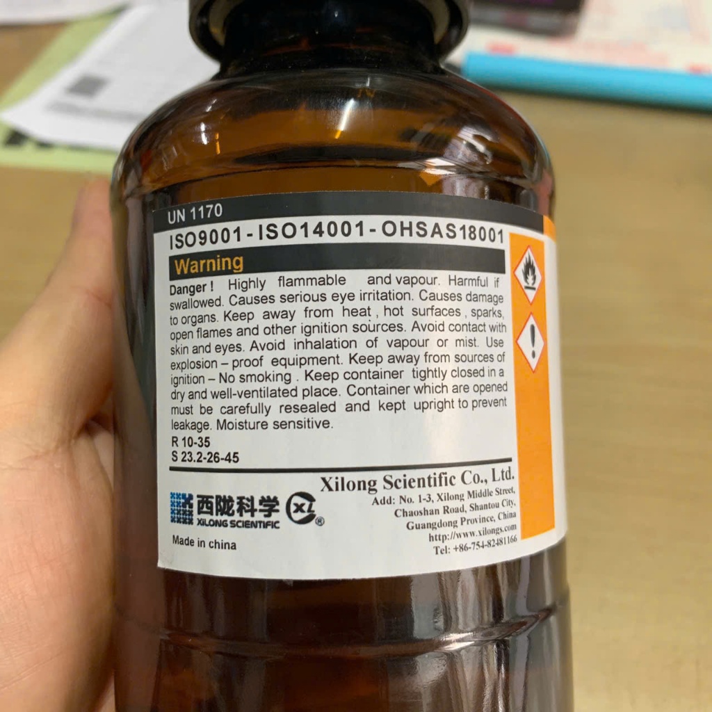 C2H5OH - Ethanol 500ml dùng cho nghiên cứu phòng lab