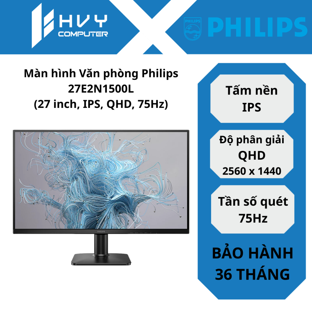 Màn hình Văn phòng Philips 27E2N1500L (27 inch, IPS, QHD, 75Hz) - Hàng chính hãng