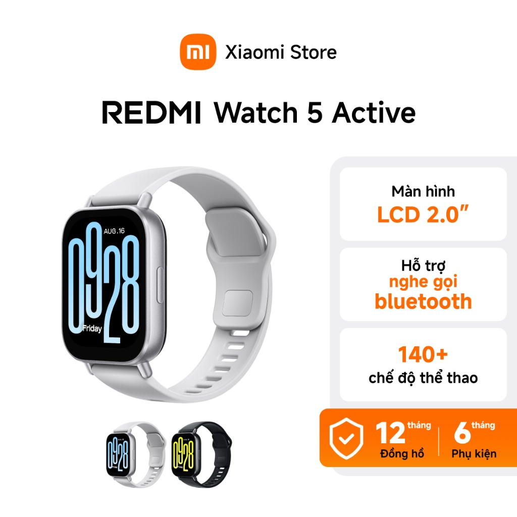 Xiaomi Đồng hồ thông minh Redmi Watch 5 Active | LCD 2'' | Nghe gọi bluetooth | Kháng nước 5ATM - BH
