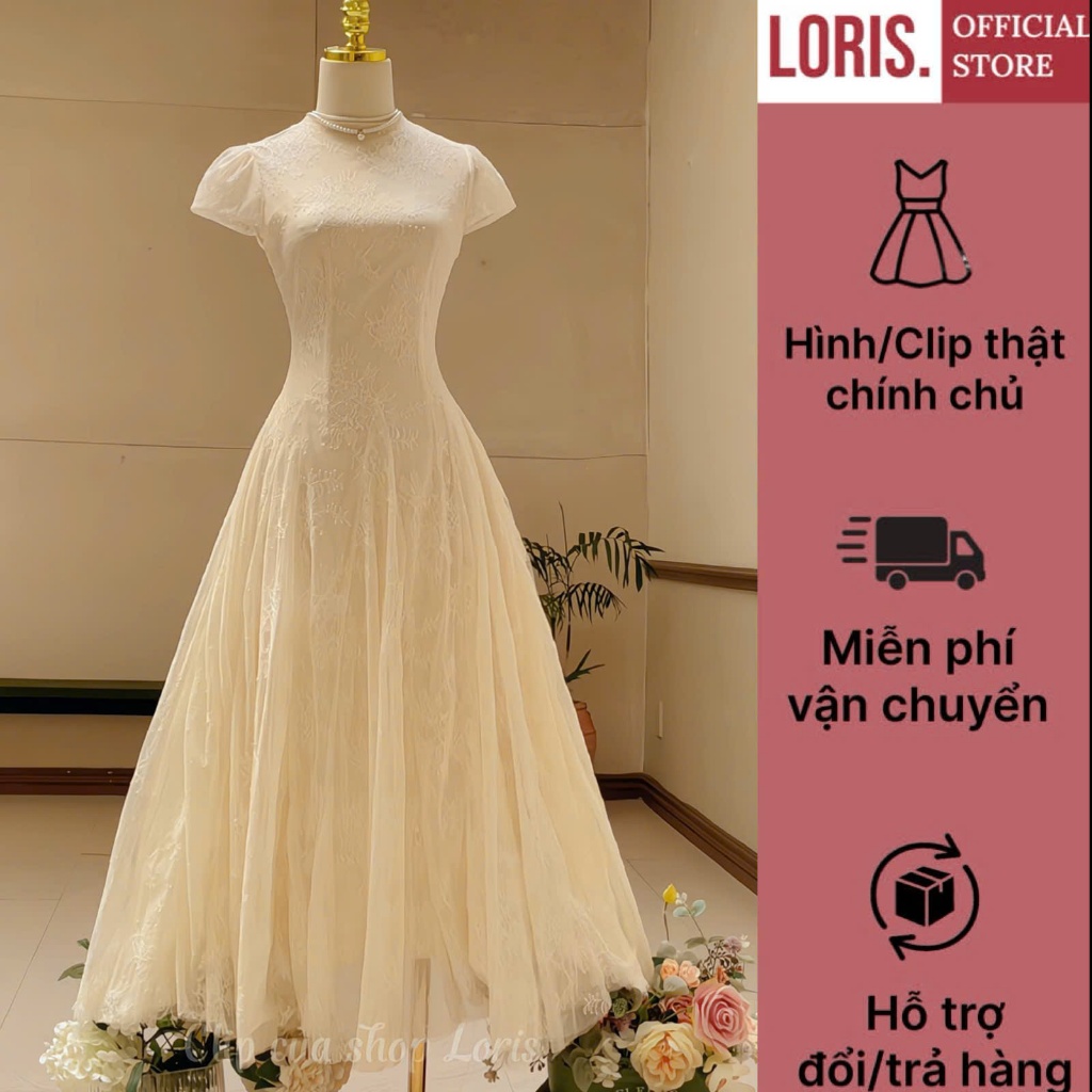 LORIS -  Lyna Dress , Đầm đi tiệc dáng dài hở lưng
