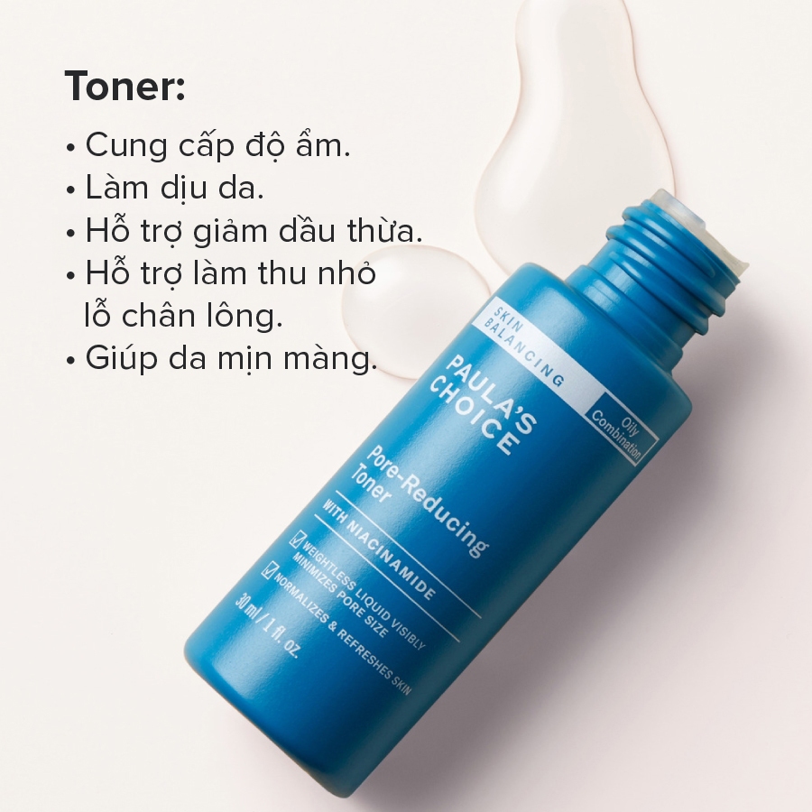 Toner cấp ẩm, se khít lỗ chân lông Paula’s Choice Skin Balancing Pore Reducing Toner 30ml 1357 | BigBuy360 - bigbuy360.vn