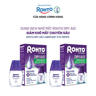 [VB] Combo 2 Nước nhỏ mắt dưỡng ẩm, giảm khô mắt chuyên sâu Rohto Dry Aid 10ml