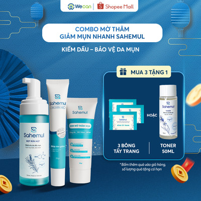 Bộ 3 giảm mụn mờ thâm nhanh gồm Kem mụn 20gr & Bọt rửa mặt 150ml & Kem mờ thâm 20gr