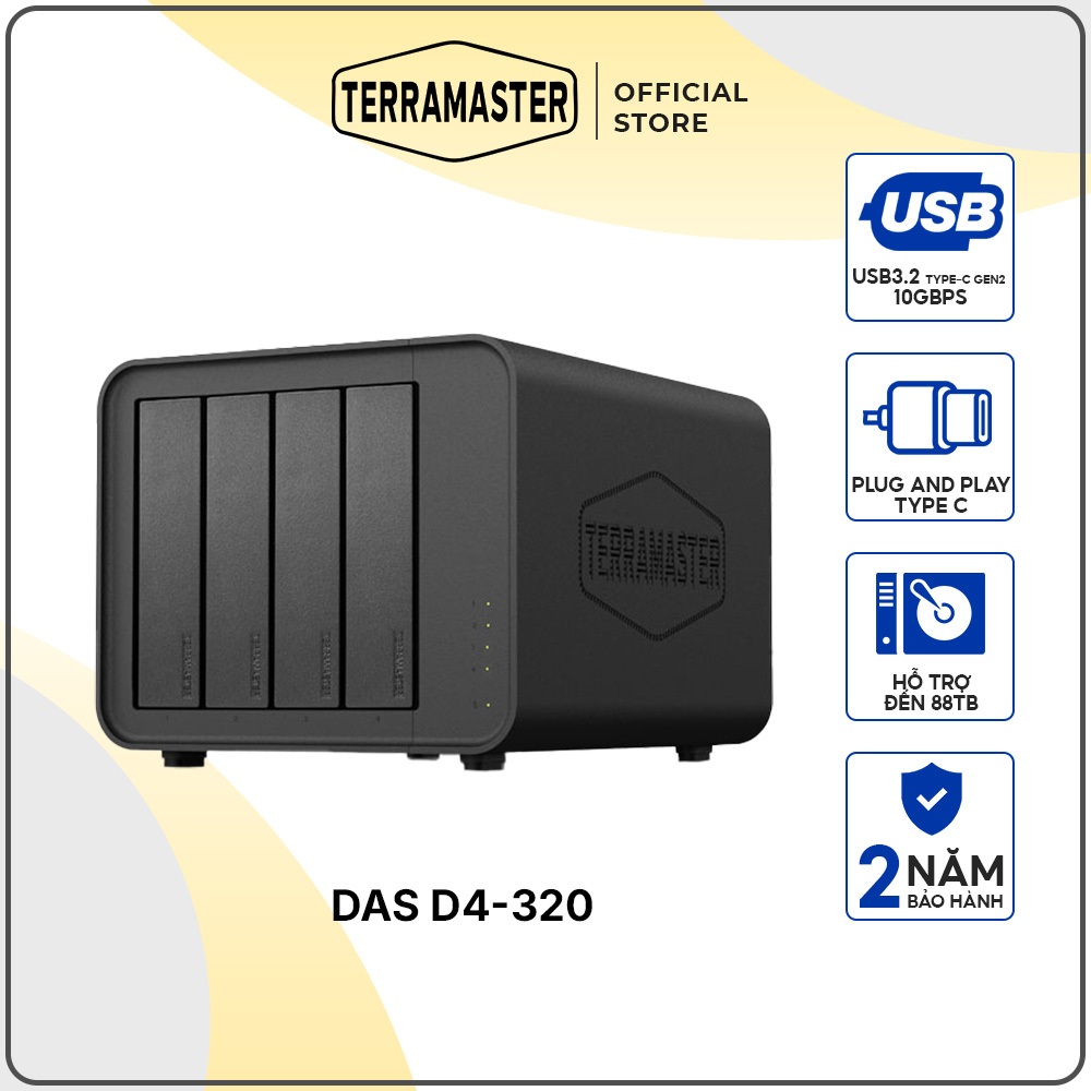 Thiết bị lưu trữ DAS TerraMaster D4-320 4-bay