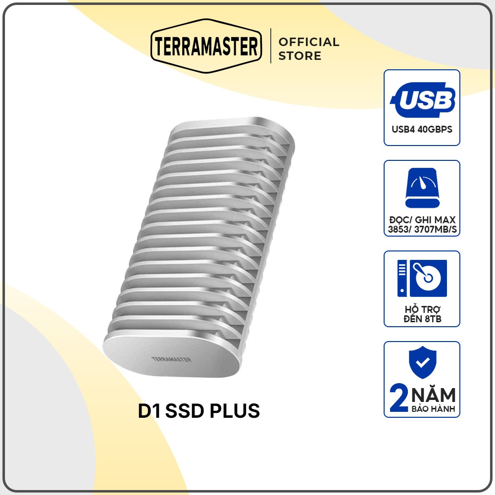 Box SSD TerraMaster D1 SSD Plus 8TB M.2 2280 NVMe 40Gbps hàng chính hãng BH 2NAM