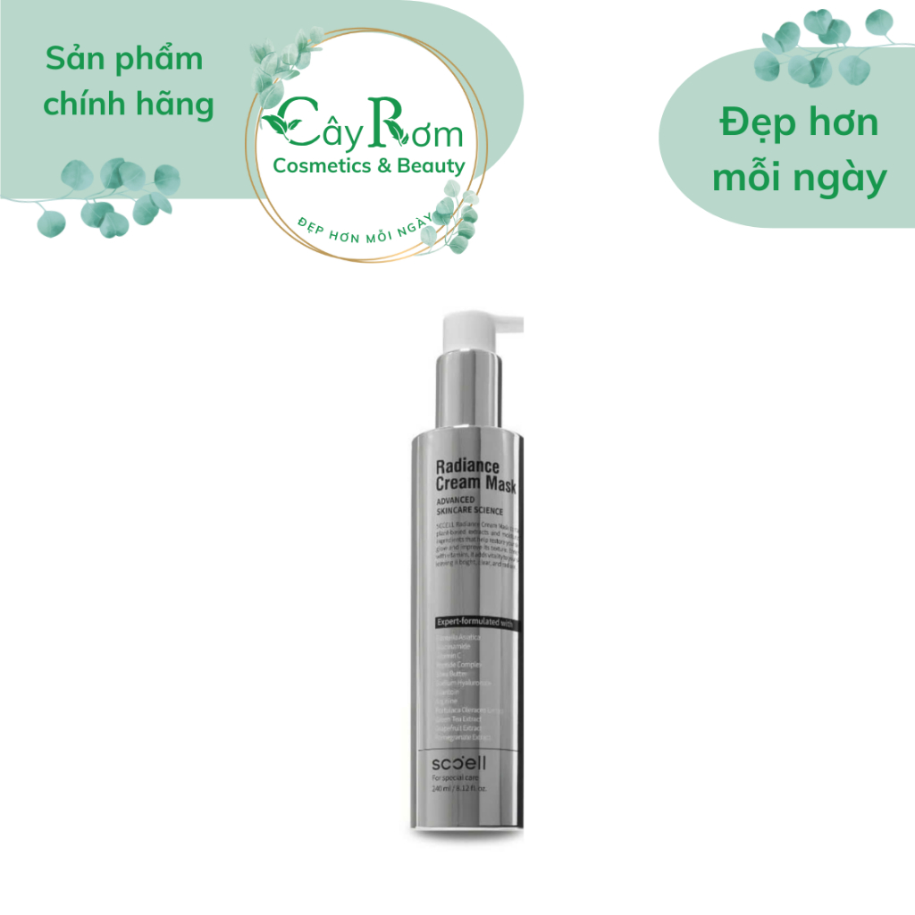 [SCCELL] Mặt Nạ Ủ Trắng Dưỡng Da Scell Radiance Cream Mask 240ml