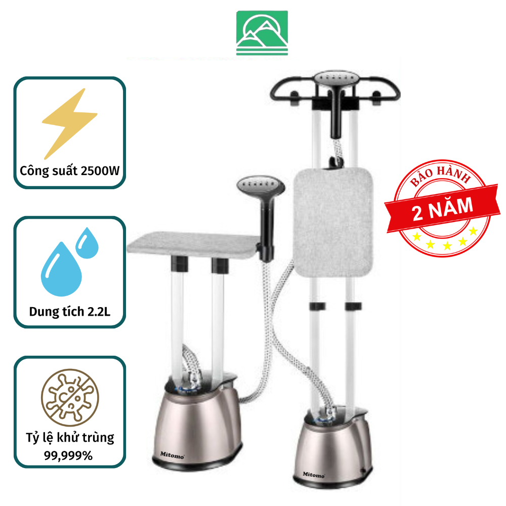 Bàn là hơi nước đứng cao cấp Mitomo GC-899 Max, công suất 2500W, Bảo hành 2 năm