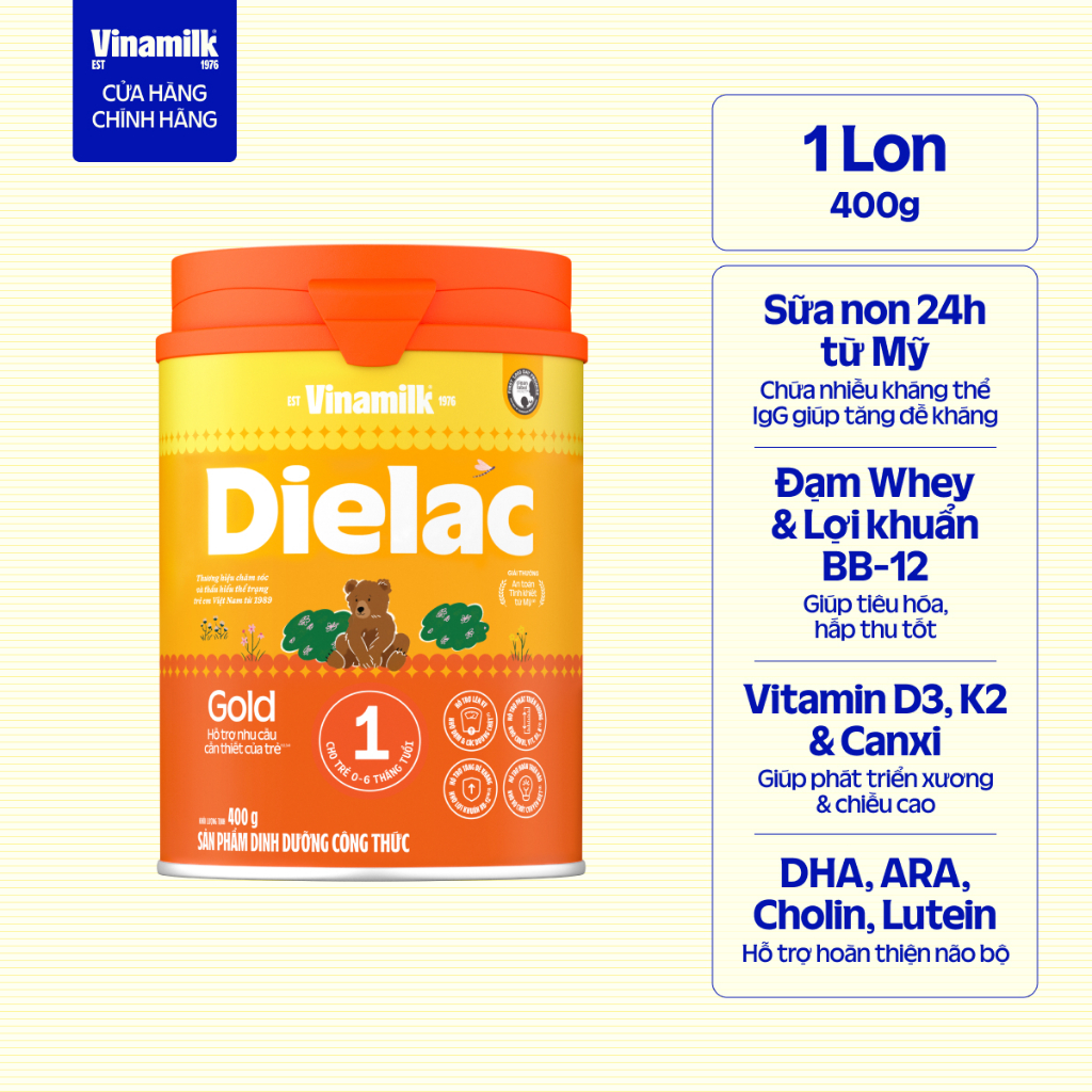 Sữa bột Dielac Gold 1 - Hộp thiếc 400g