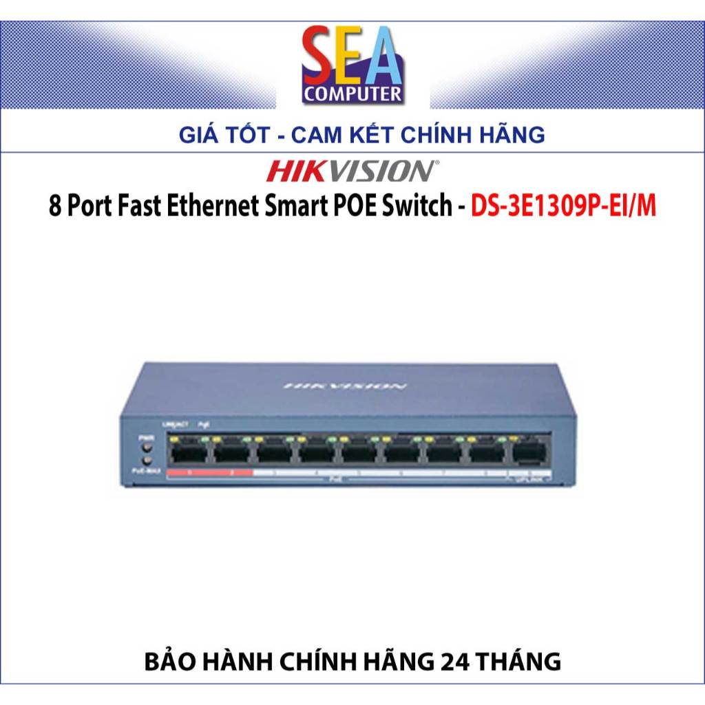 HIKVISION 8 Port Fast Ethernet Smart POE Switch - DS-3E1309P-EI/M