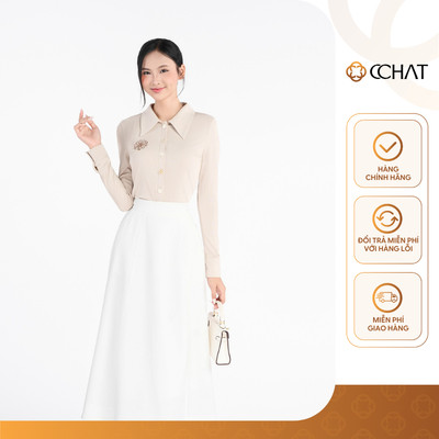 Áo Thun Nữ 𝐂𝐂𝐇𝐀𝐓 Dáng Ôm Thêu Hoa Chất Liệu Co Giãn Cao Cấp 16TDC2001OT
