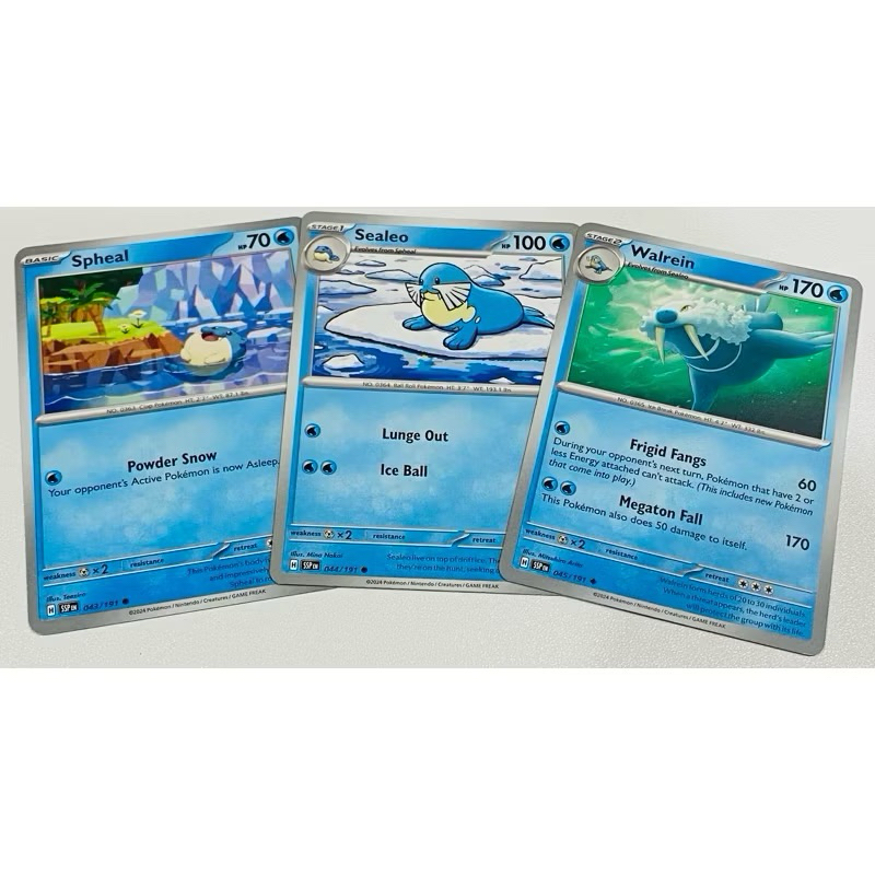 3 Cấp Tiến Hoá Spheal+ Sealeo+ Waldron Pokemon Card