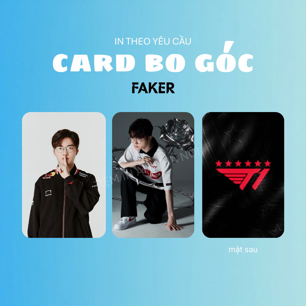 [FAKER] Card bo góc, photocard LOL T1 Faker đường MID (Lee Sang-hyeok) - In 2 mặt, In theo yêu cầu