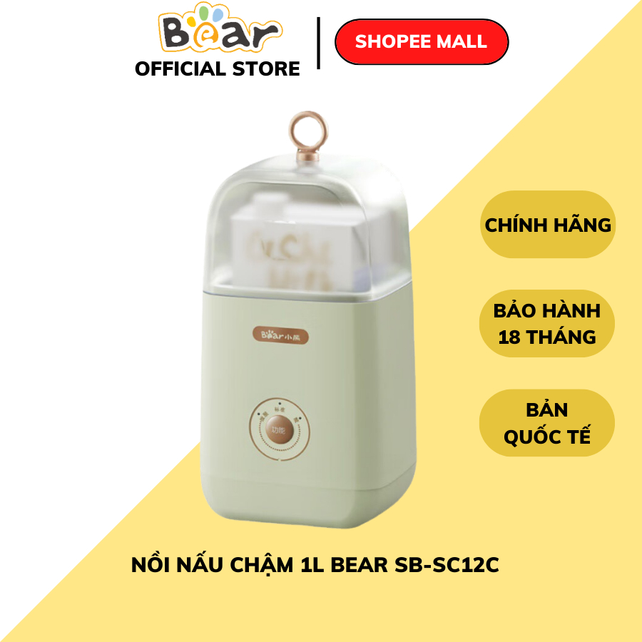 Máy Làm Sữa Chua Bear SB-SC12C, Dung Tích 1L, Lên Men Tự Động 3 Chức Năng, Tiết Kiệm Thời Gian