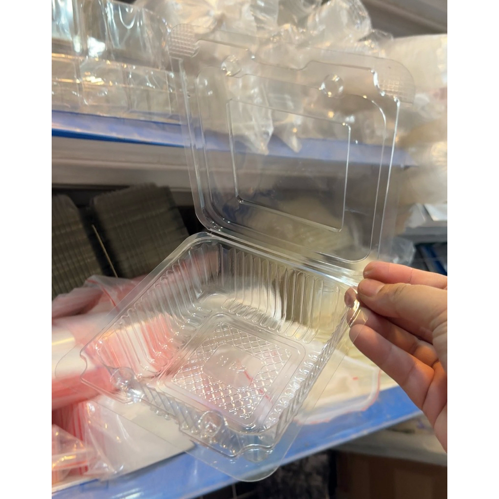 100 Hộp Nhựa PET H52 Nắp Gập Thấp