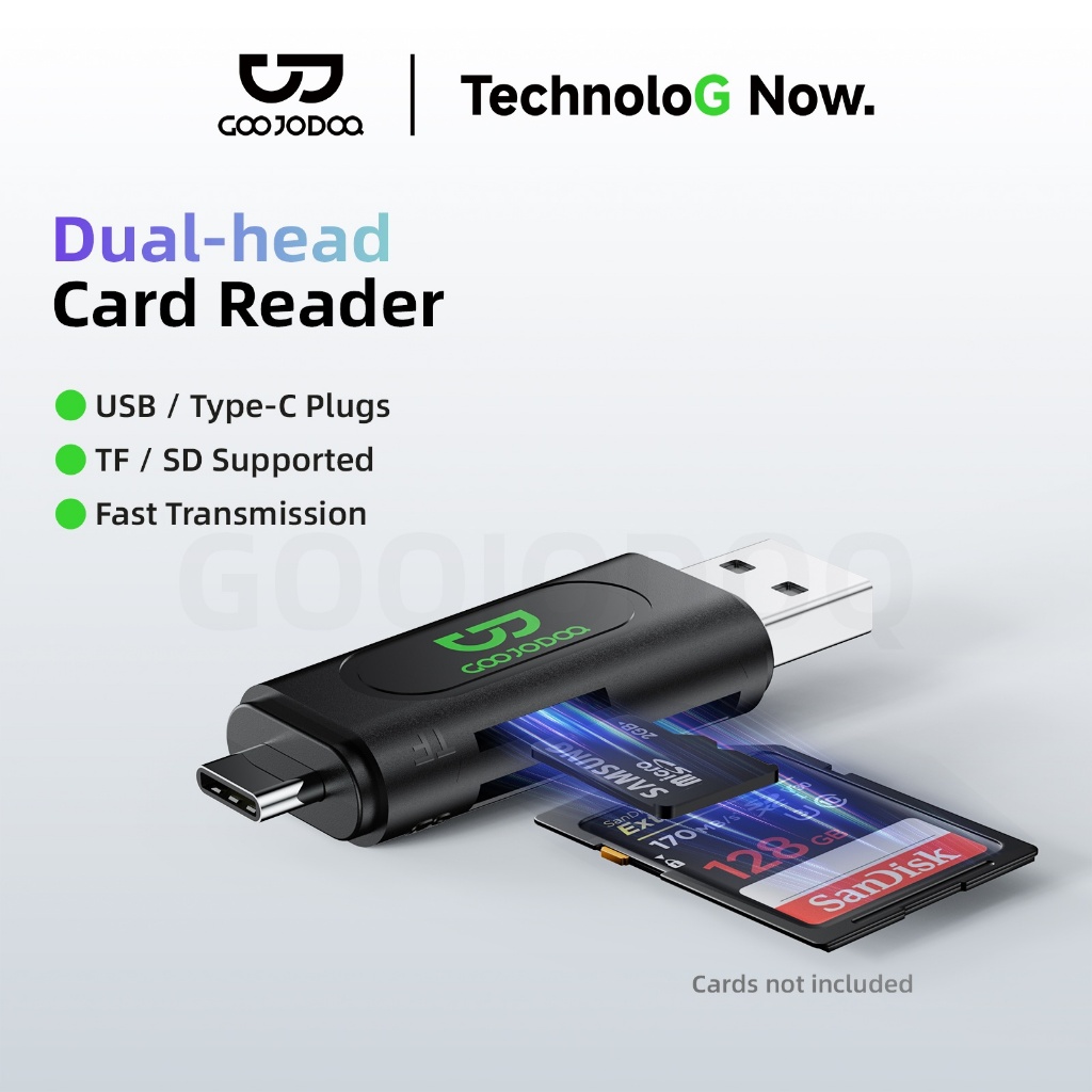 Đầu đọc thẻ nhớ TF/SD GOOJODOQ, cổng USB C, tốc độ 480Mbps, tương thích điện…