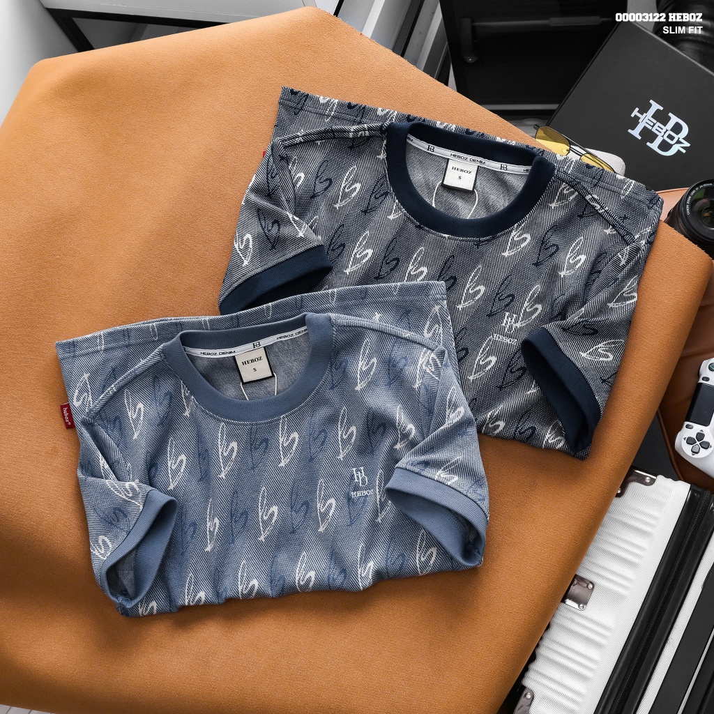 Áo thun nam HEBOZ love denim 2M - 00003122