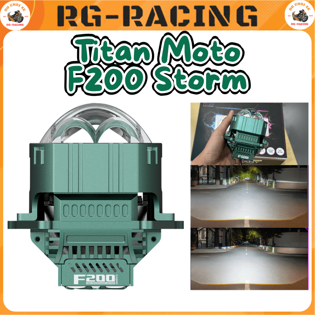 Bi Cầu Titan Moto F200 Storm 50W 80W Pha Laser Giả Lập 5500K