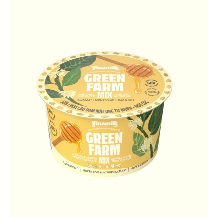 [Hàng tặng không bán] 1 hộp Sữa chua ăn Topping Hy Lạp - Ngũ Cốc Mật Ong Vinamilk Green Farm - hộp 1