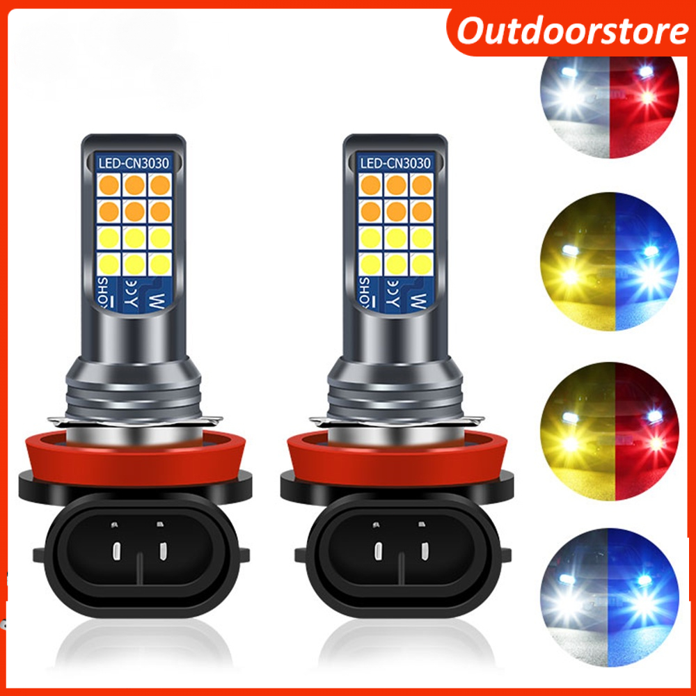 2 Đèn LED Sương Mù 24 Bóng H11 H3 H7 H8 9006 Siêu Sáng Màu Trắng / Vàng Cho Xe Hơi