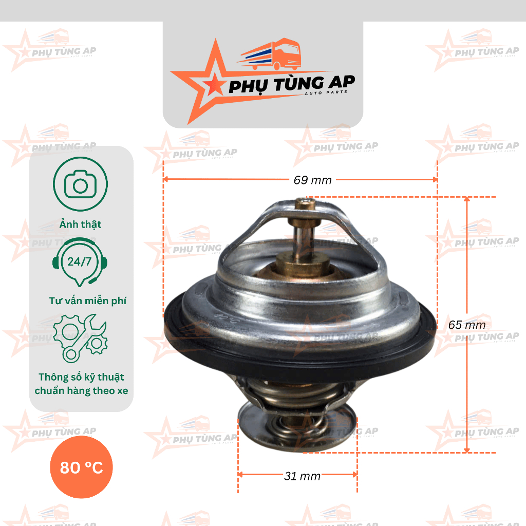 Van hằng nhiệt CHENGLONG - MK100 cho đầu kéo Chenglong H7, động cơ Yuchai MK100. Mã phụ tùng: MK100-