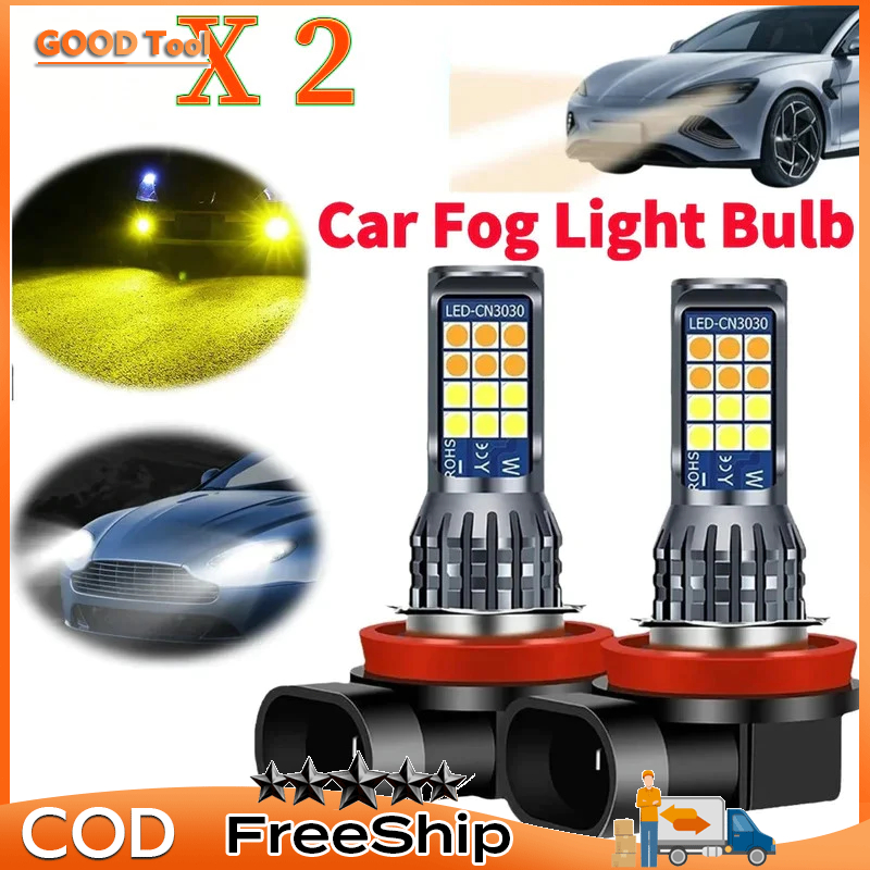 2 Đèn LED Sương Mù 24 Bóng H11 H3 H7 H8 9006 Siêu Sáng Màu Trắng / Vàng Cho Xe Hơi